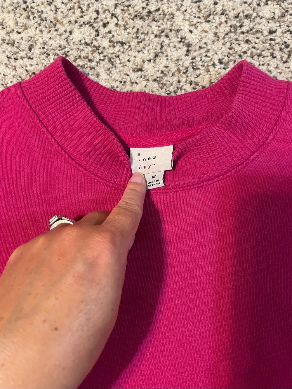 a new day Women’s Crewneck Sweatshirt in Fuchsia Pink - Picture 2 of 3